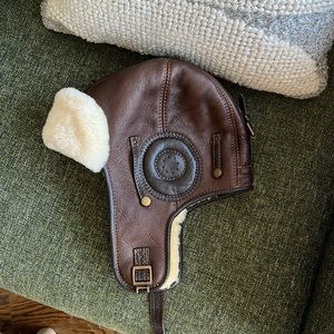Vintage Sheepskin - Mens aviator winter hat